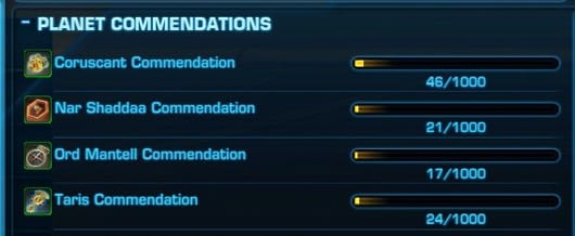 swtor Commendations