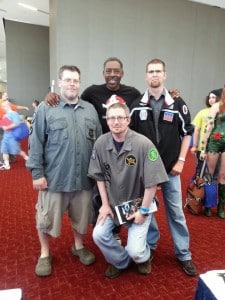 "Meeting Ernie Hudson, myself in the middle front, Kelly McDaniels on the left and Stephen Smithers on the right" Credit- David Gillaspy