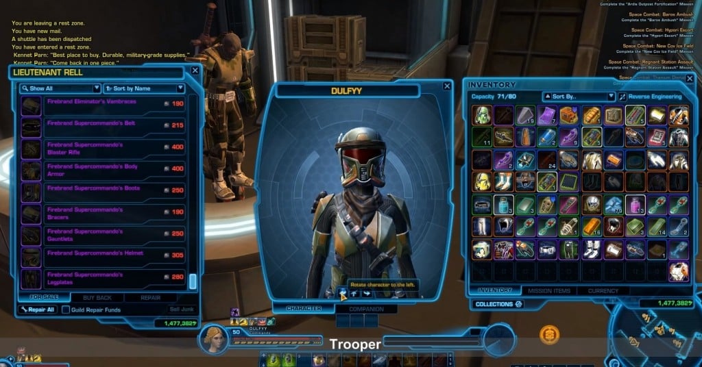 SWTOR Firebrand PvP Armor Animations