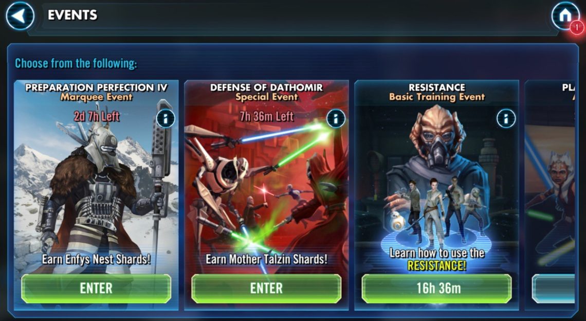 Star Wars Galaxy of Heroes Event Calendar JUNE