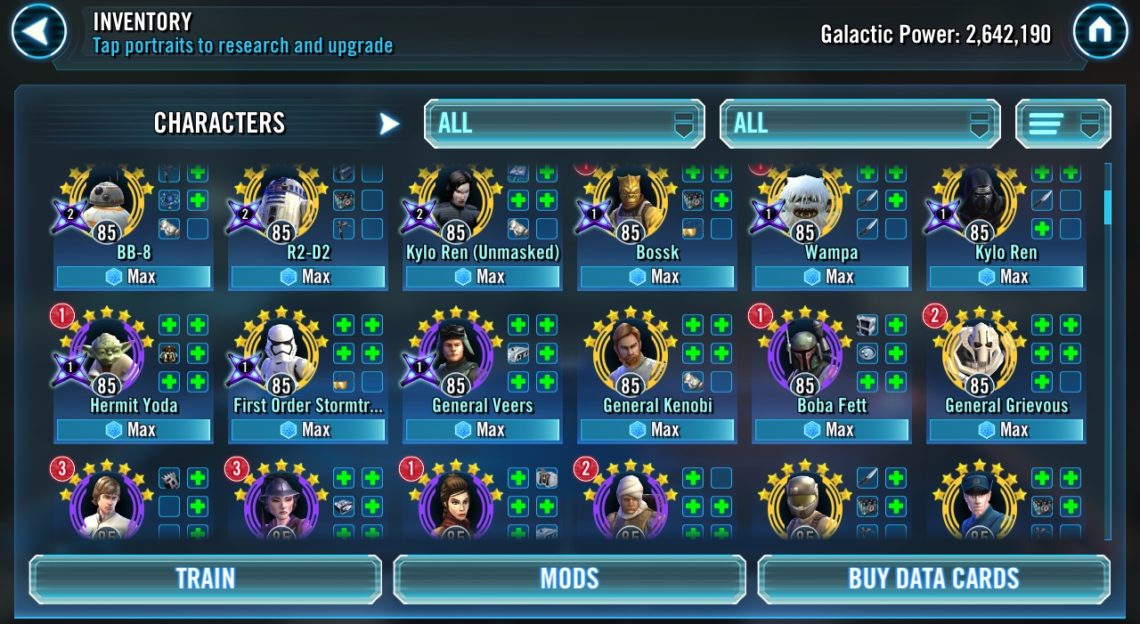 Star Wars Galaxy of Heroes Event Calendar March 2019