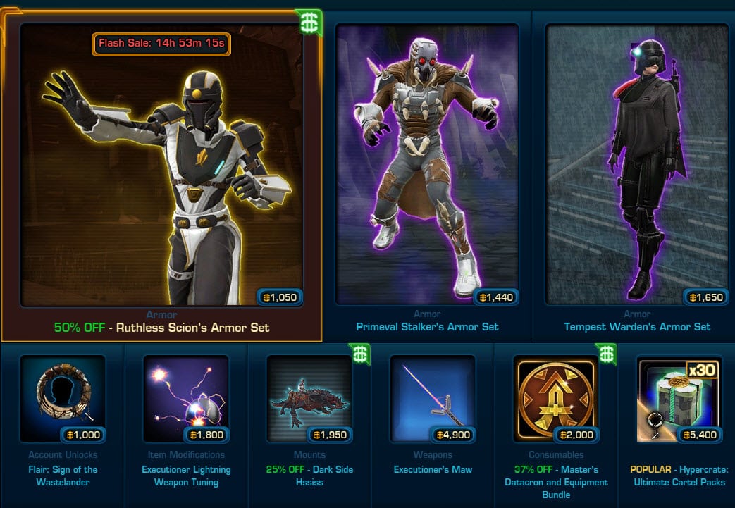 SWTOR Cartel Market Update for April 22