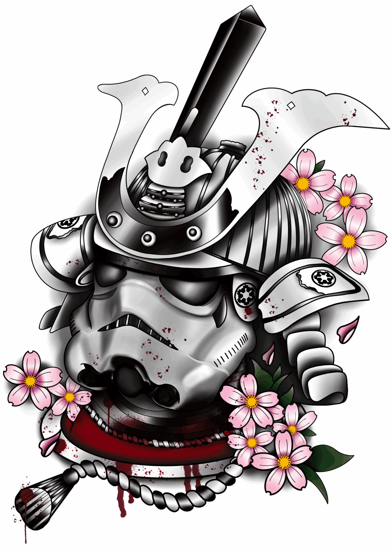 Star Wars stormtrooper samurai namakubi prints for sale