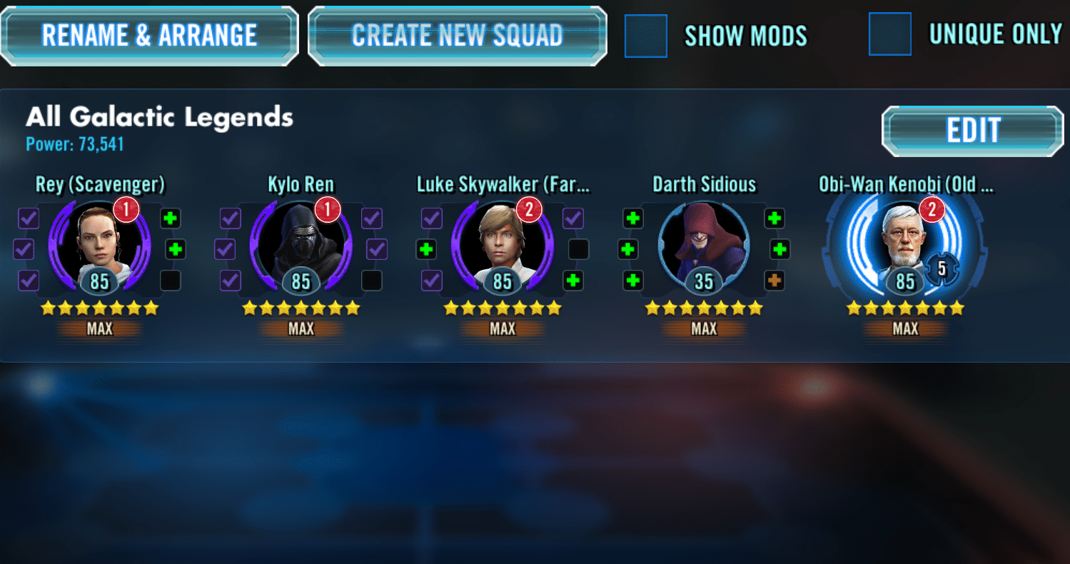 Star Wars Galaxy of Heroes Event Calendar July 2021