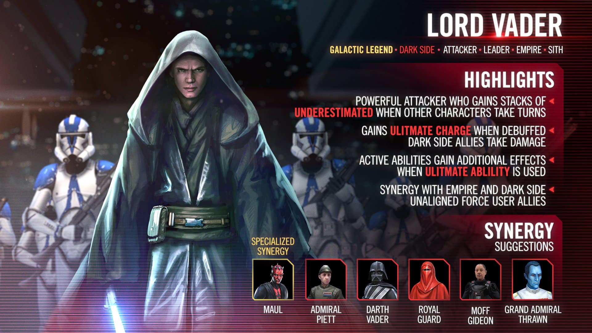 Star Wars Galaxy of Heroes Developer Insight Lord Vader
