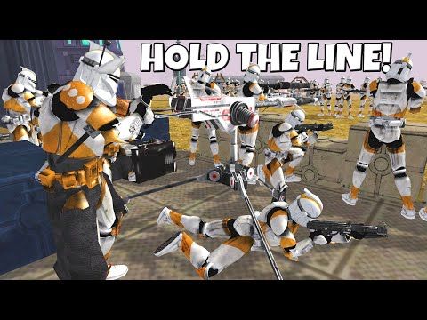 Clone Army Siege of MANDALORIAN FORTRESS! - Men of War: Star Wars Mod