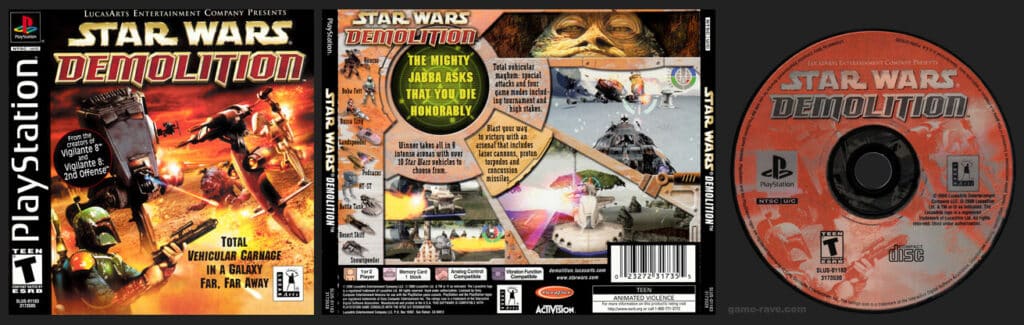 Image of the Star Wars: Demolition game box and CD, encapsulating the essence of this classic Star Wars vehicular combat game from the early 2000s