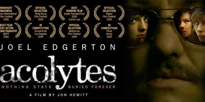 Movie poster for 'Acolytes' featuring Joel Edgerton.