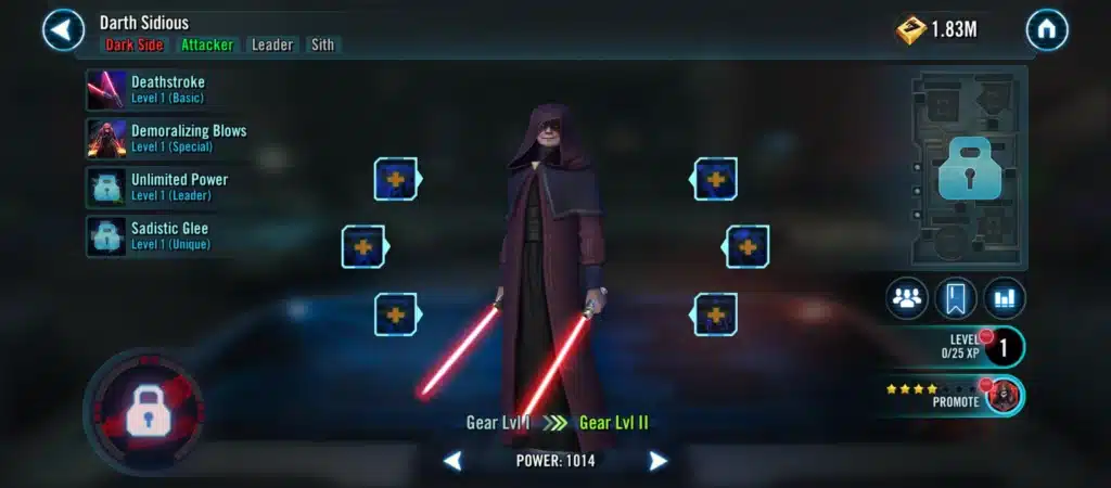 Darth Sidious new character model in Star Wars: Galaxy of heroes