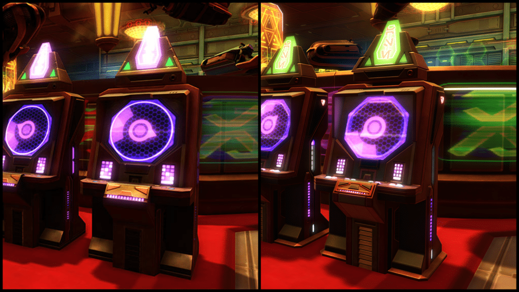 Modernized slot machine - before and after