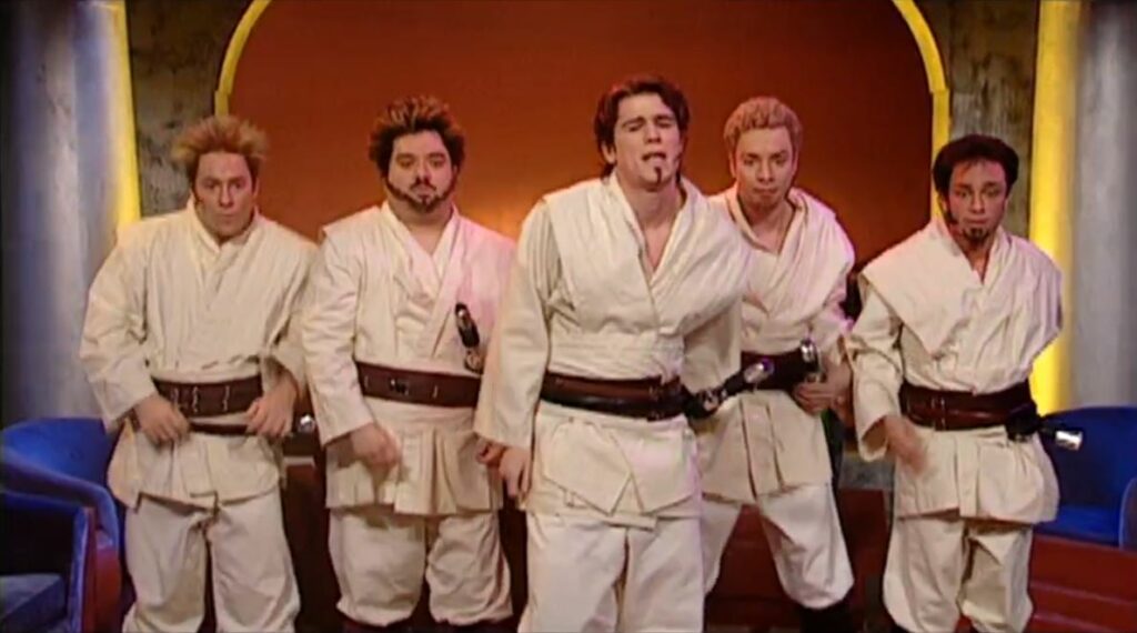 Picture Justin Timberlake spinning a lightsaber, Joey Fatone battling droids, and Lance Bass using the Force. Would it have changed the course of Star Wars history? Would boy band Jedi action figures be collectors’ items today?