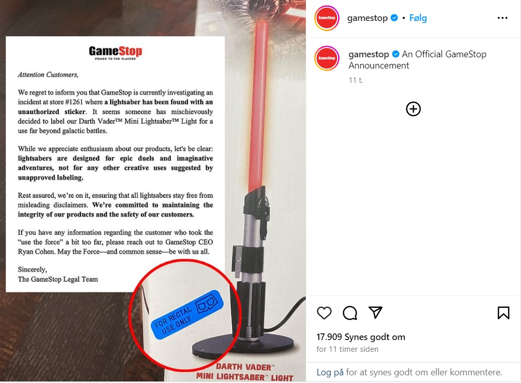 May the Laughter Be With You: GameStop’s Lightsaber Label Blunder Goes Viral