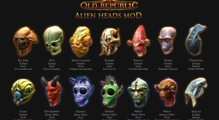 Alien Heads Mod for Star Wars: The Old Republic