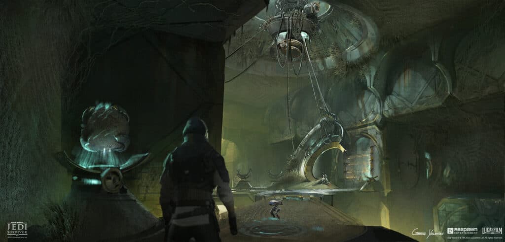 Concept Art of the Meditation Chamber in Star Wars Jedi: Survivor