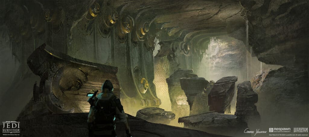 Concept Art of the Meditation Chamber in Star Wars Jedi: Survivor