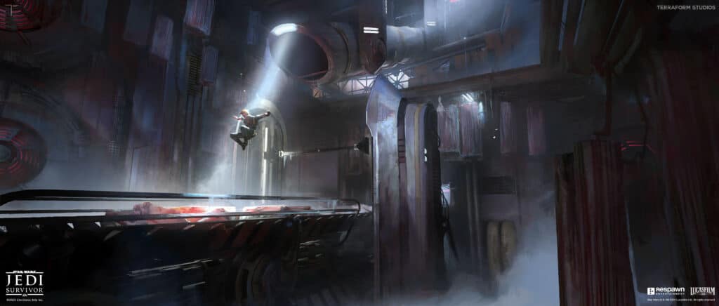 A Closer Look at the Coruscant Meat Factory Concept Art in Star Wars Jedi: Survivor