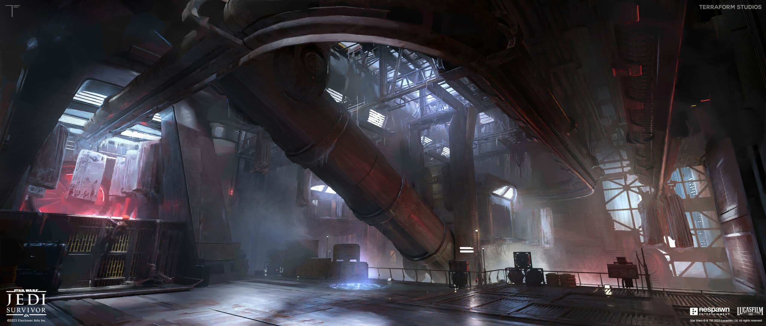 A Closer Look at the Coruscant Meat Factory Concept Art in Star Wars Jedi: Survivor