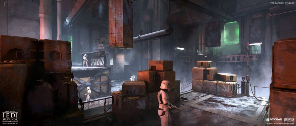 Exploring the Stunning Concept Art of the Coruscant Meat Factory in Star Wars Jedi: Survivor