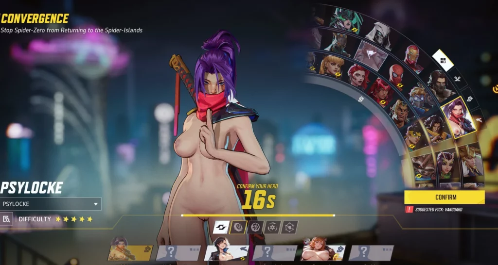 Marvel Rivals Nude Mod: Psylocke - Nude NSFW UI Elements – A Bold Take on the Marvel Universe