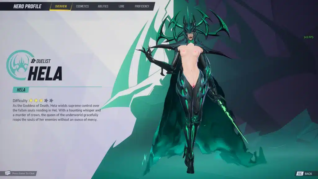 Marvel Rivals – Hela Nude Retexture Mod Adds a Bold Twist to the Goddess of Death