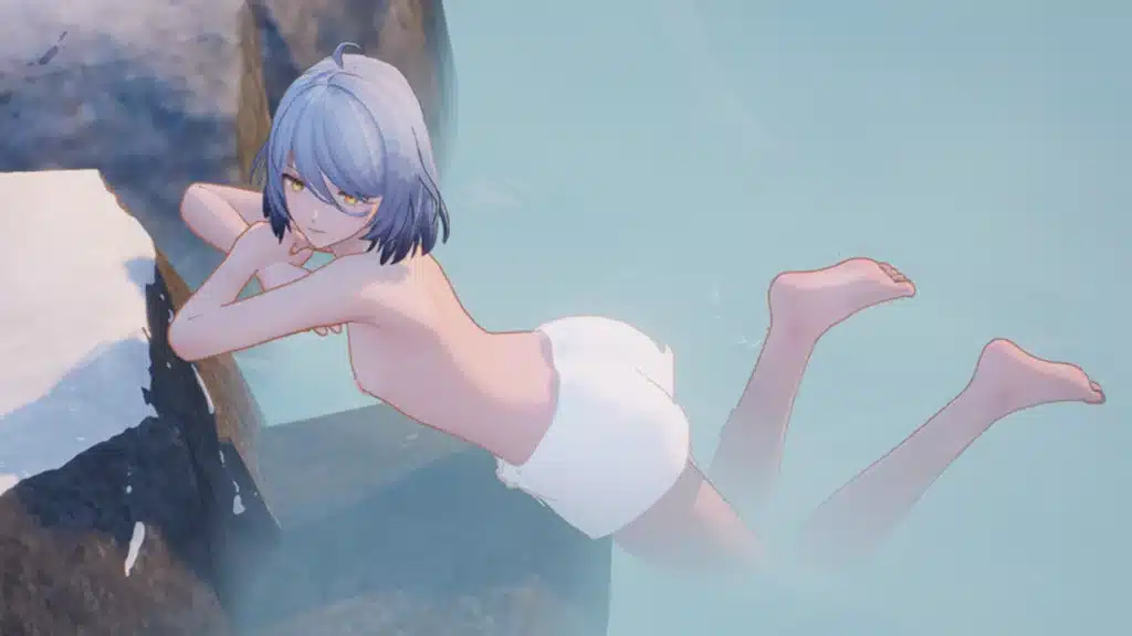 Spice up Snowbreak: Containment Zone with this mod that lets you change her outfit at the base and hot spring to something a little naughty.