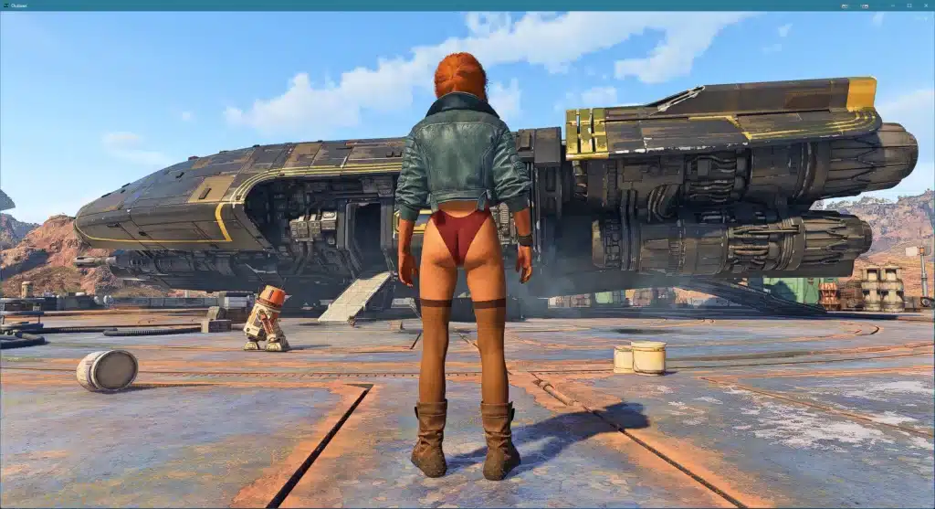 Discover the Outfit18plus mod for Star Wars Outlaws, restoring Kay Vess' real clothes without hidden body parts.