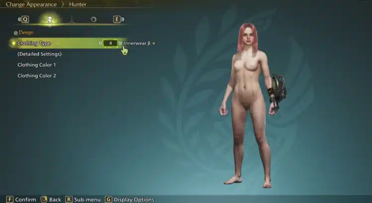 Monster Hunter Wilds: Naked Female Innerwear 4 Mod – A Bold New Look!