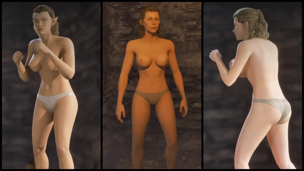 Explore the Topless Nude Mod for Oblivion Remastered, featuring big breasts and custom underwear for most races. NSFW mod details, visuals, and download guide.