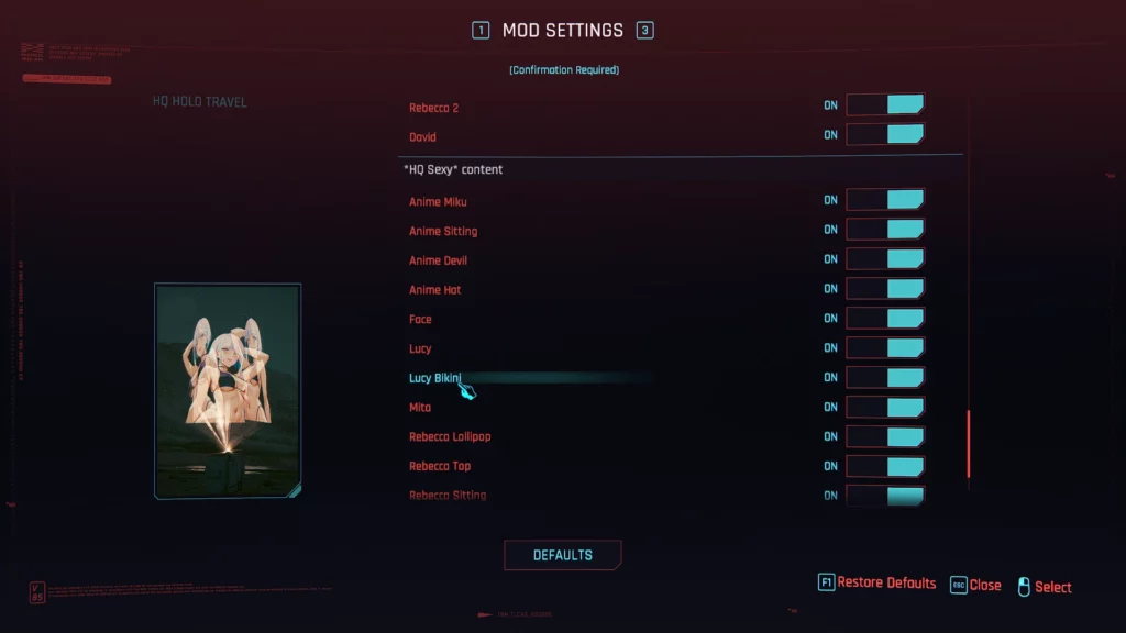 Spice up fast travel with the HQ Holo Travel (Sexy Addon) mod for Cyberpunk 2077. A visual upgrade with a NSFW twist—explore it now!