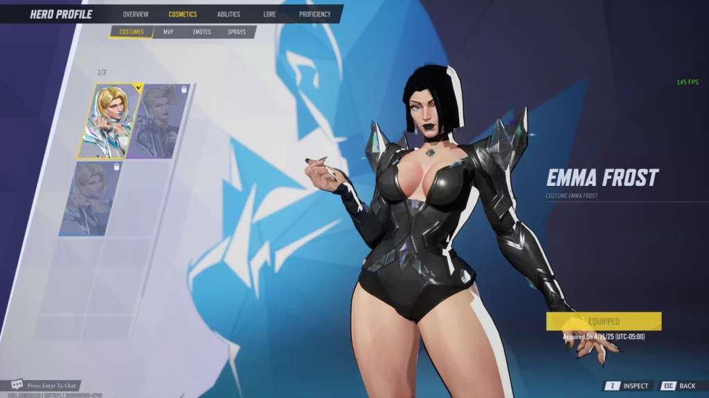 Unleash bold style with the Goth Mommy Emma Frost mod for Marvel Rivals. This NSFW visual overhaul brings high fashion, attitude, and chaos to the arena.