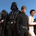 Star Wars heroes and villains lineup in Battlefront II