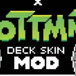 Title screen of the Balatro Rise of the TMNT Deck Skin Mod featuring pixel art turtles and characters.