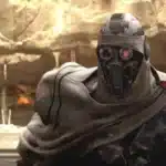 IG-100 MagnaGuard leading battle droids in Star Wars cave base