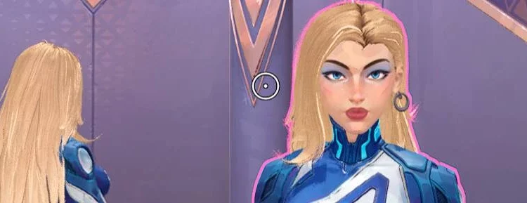 Invisible Woman mod back and front view in Marvel Rivals