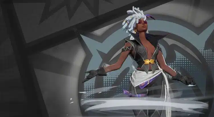 Full-body view of Storm with modified Wind-Rider outfit in Marvel Rivals