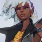 Close-up of Storm seminude mod with glowing orb