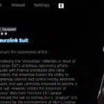 EVE Neurolink Suit in Equipment Menu
