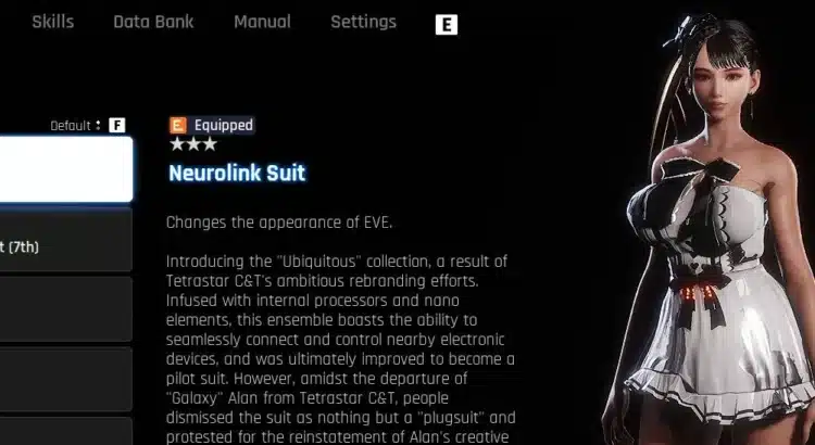 EVE Neurolink Suit in Equipment Menu