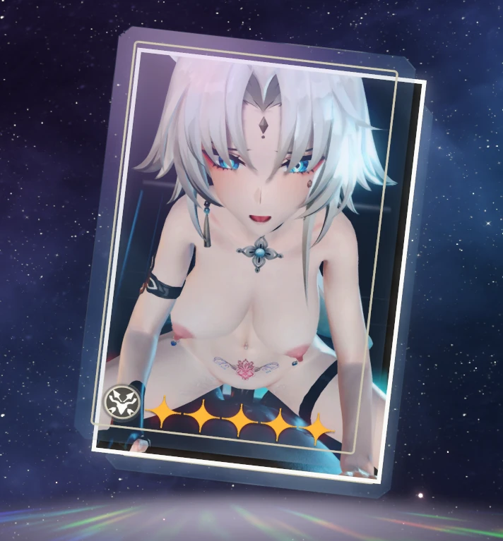 A highly detailed view of the NSFW animated cone card from the Honkai: Star Rail NSFW Mod. This mod enhances the visual experience by adding bold, risqué artwork to the standard cone view, bringing a new aesthetic dimension to the game.