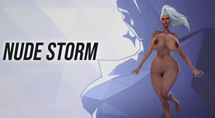 The introduction screen for the Marvel Rivals - Nude Storm Mod, showcasing Storm's reimagined aesthetic in a bold, minimalist design. A stunning display of elemental power combined with artistic retexturing.