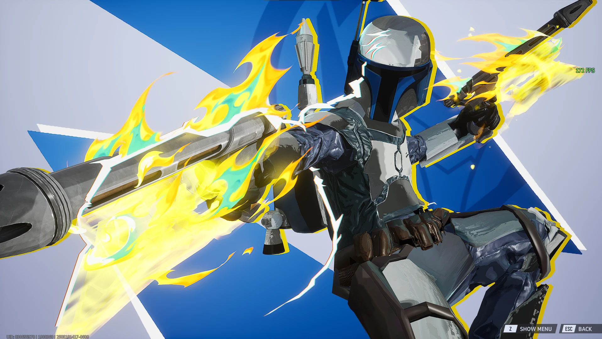 Jango Fett using a flamethrower in Marvel Rivals.