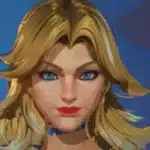 Close-up of Luna Snow with blonde hair and bold makeup in maid outfit