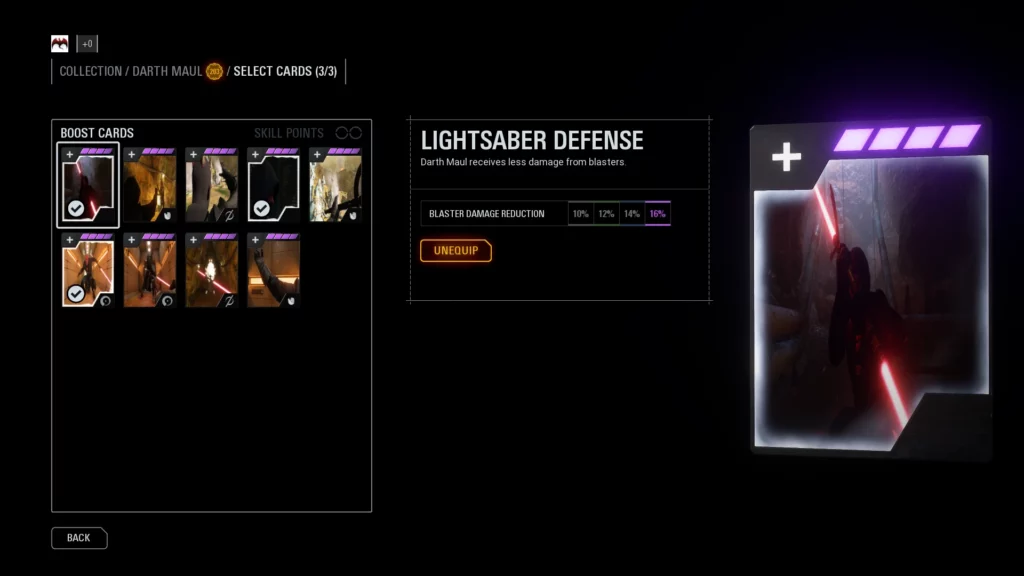 Upgrade Darth Maul with the Crimson Dawn Mod for Battlefront II. Includes new star cards, text changes, and lore-based styling inspired by Solo: A Star Wars Story.