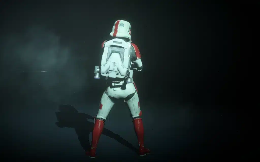 Rear view of ShockTrooper 2025 with backpack