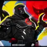 Comic-style Moonknight Ghost with red crescent blades and spectral armor.