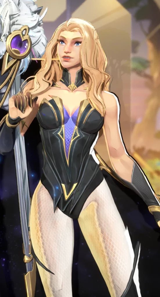 A detailed portrait of Marvel Rivals' Dagger, showcasing the long hair enhancement and facial texture improvements featured in the bodysuit mod.