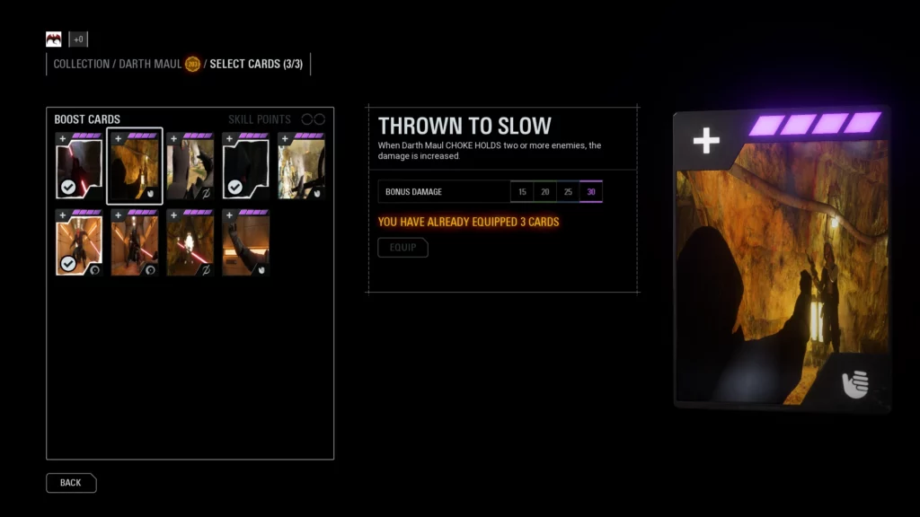 Upgrade Darth Maul with the Crimson Dawn Mod for Battlefront II. Includes new star cards, text changes, and lore-based styling inspired by Solo: A Star Wars Story.