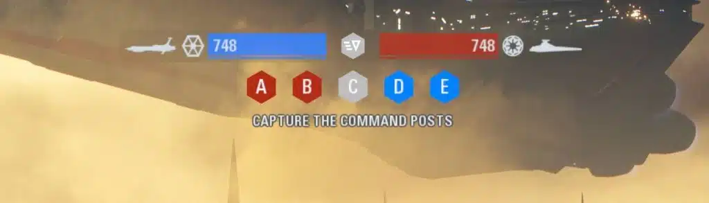 UI screenshot of command point capture interface in Battlefront II
