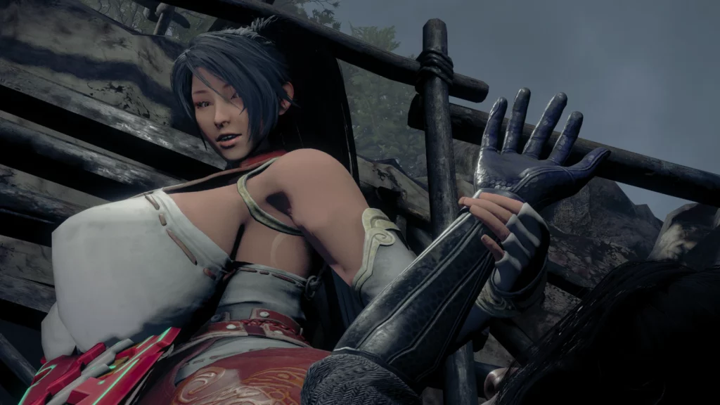 Momiji engages in hand-to-hand combat in Resident Evil 4 (2023), her traditional Dragon Shrine Maiden outfit flowing with each strike. The mod's fluid animations capture her combat prowess perfectly.