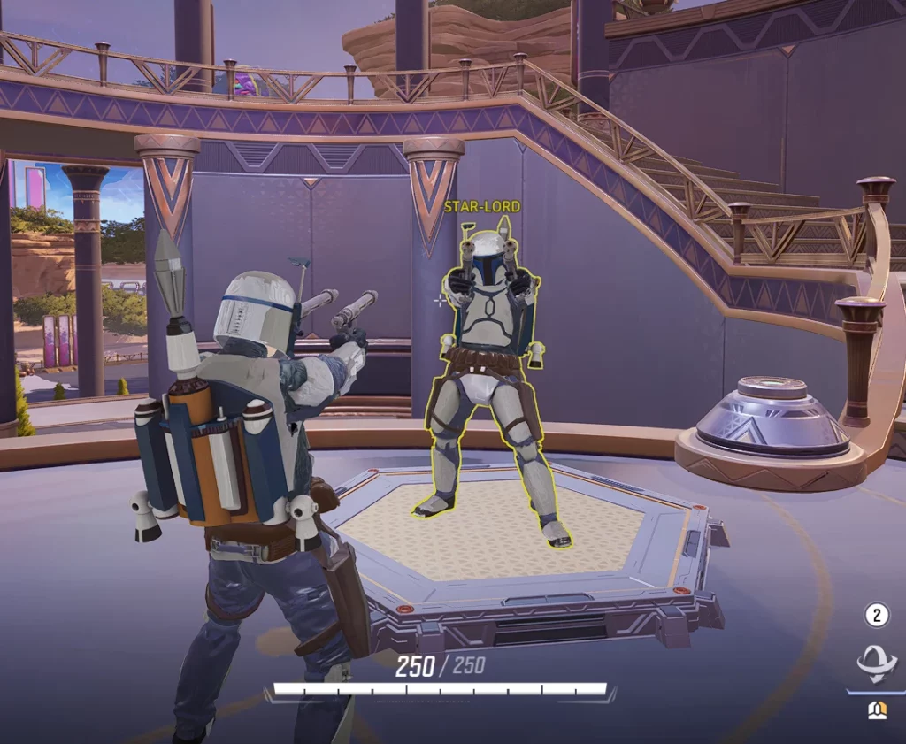 Jango Fett battle in Marvel Rivals with another Mandalorian.